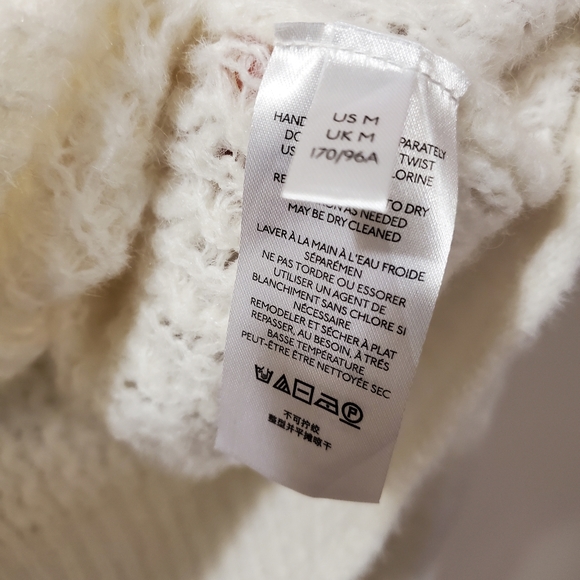 Anthropologie - White Ruffle Boat Neck Knit Sweater- Size M - Picture 8 of 9